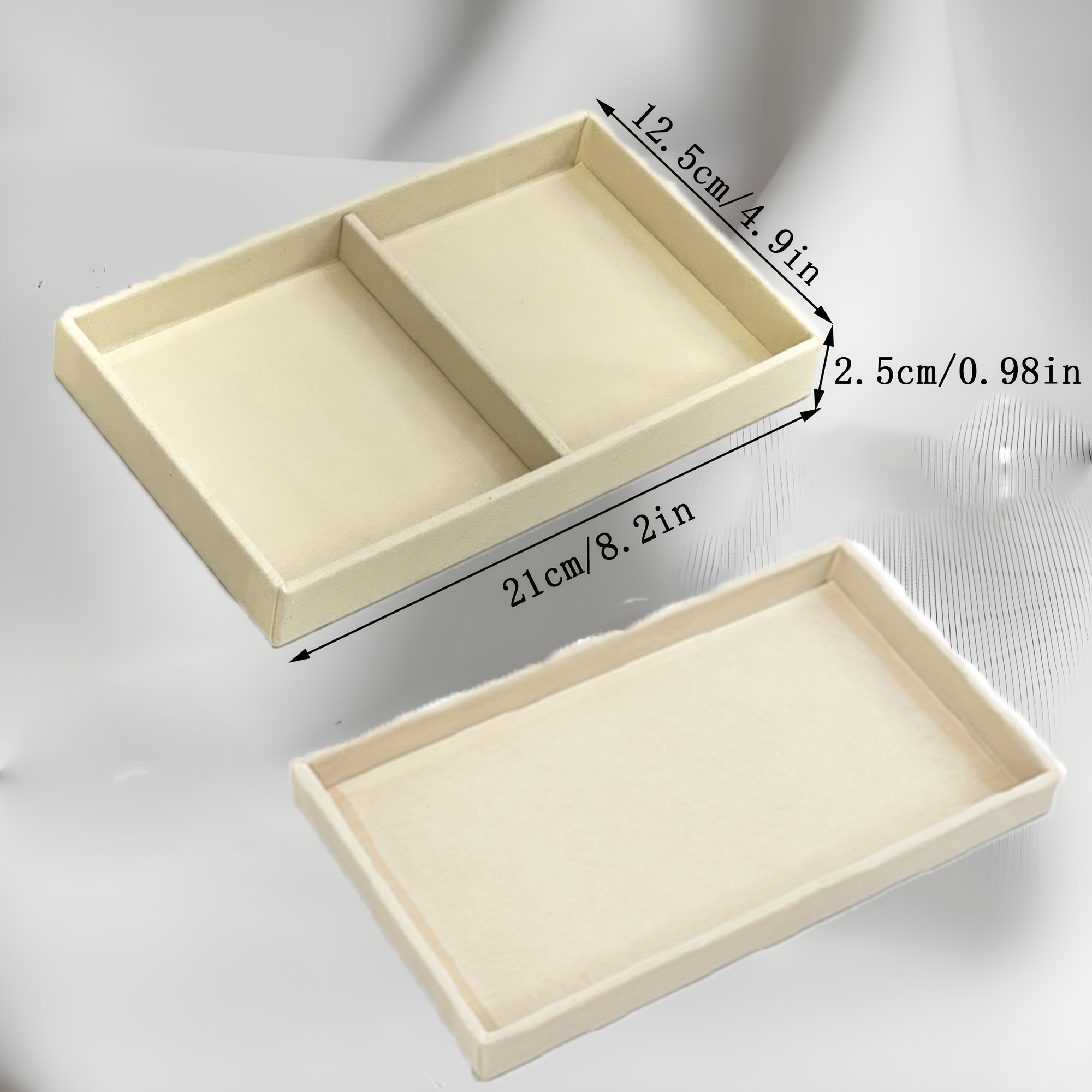 Stackable Velvet Jewelry Storage Box Trays for Beads and Earrings